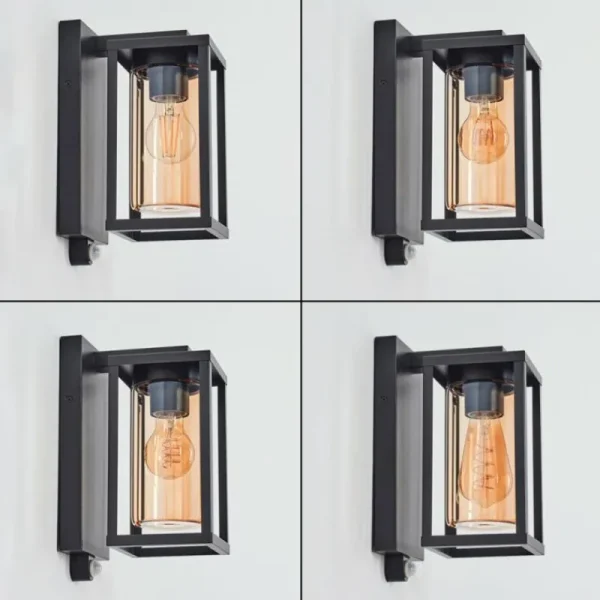 hofstein Portalis Lampe murale d´extérieur Noir, 1 lumière, Détecteur de mouvement* Lampes Modernes