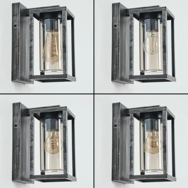 hofstein Portalis Lampe murale d´extérieur Noir, Argenté, 1 lumière* Lampes Modernes