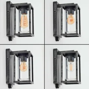 hofstein Portalis Lampe murale d´extérieur Noir, Argenté, 1 lumière, Détecteur de mouvement* Lampes Modernes