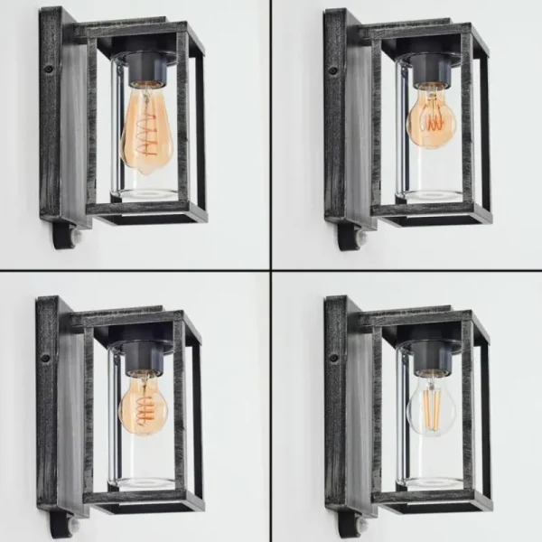 hofstein Portalis Lampe murale d´extérieur Noir, Argenté, 1 lumière, Détecteur de mouvement* Lampes Modernes