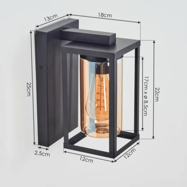 hofstein Portalis Lampe murale d´extérieur Noir, 1 lumière* Lampes Modernes
