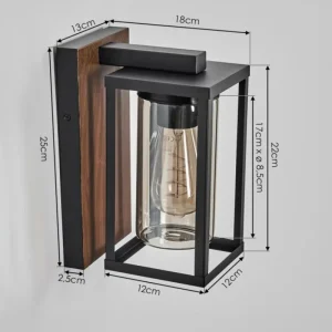 hofstein Portalis Lampe murale d´extérieur Brun, Couleur bois, Noir, 1 lumière* Lampes Modernes