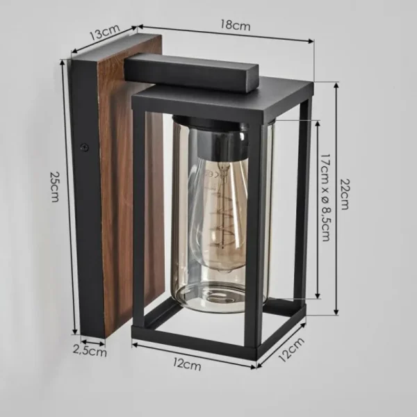 hofstein Portalis Lampe murale d´extérieur Brun, Couleur bois, Noir, 1 lumière* Lampes Modernes