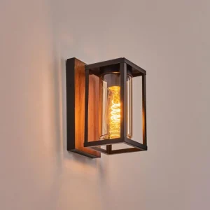 hofstein Portalis Lampe murale d´extérieur Brun, Couleur bois, Noir, 1 lumière* Lampes Modernes