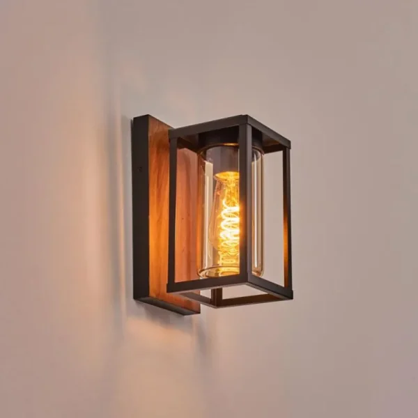 hofstein Portalis Lampe murale d´extérieur Brun, Couleur bois, Noir, 1 lumière* Lampes Modernes