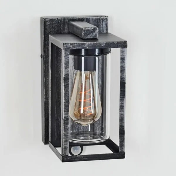 hofstein Portalis Lampe murale d´extérieur Noir, Argenté, 1 lumière, Détecteur de mouvement* Lampes Modernes
