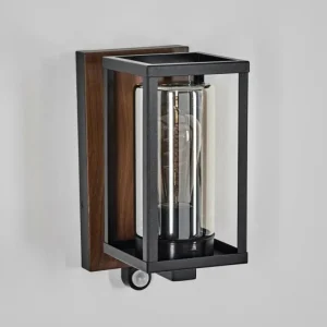hofstein Portalis Lampe murale d´extérieur Brun, Couleur bois, Noir, 1 lumière, Détecteur de mouvement* Lampes Modernes