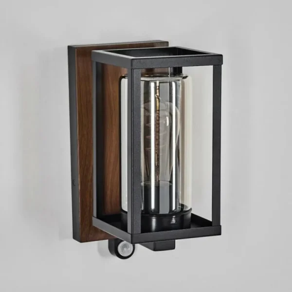 hofstein Portalis Lampe murale d´extérieur Brun, Couleur bois, Noir, 1 lumière, Détecteur de mouvement* Lampes Modernes