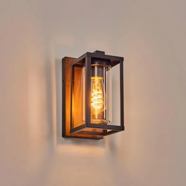 hofstein Portalis Lampe murale d´extérieur Brun, Couleur bois, Noir, 1 lumière* Lampes Modernes