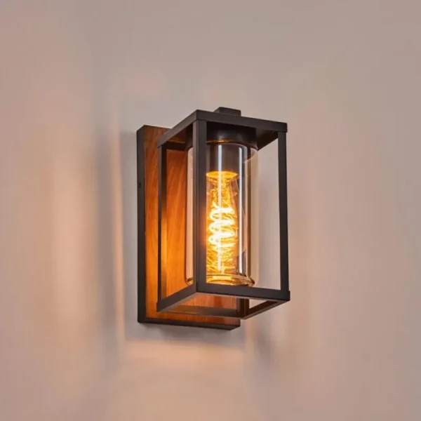 hofstein Portalis Lampe murale d´extérieur Brun, Couleur bois, Noir, 1 lumière* Lampes Modernes