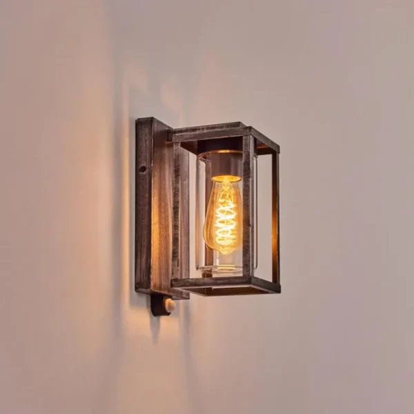 hofstein Portalis Lampe murale d´extérieur Noir, Argenté, 1 lumière, Détecteur de mouvement* Lampes Modernes