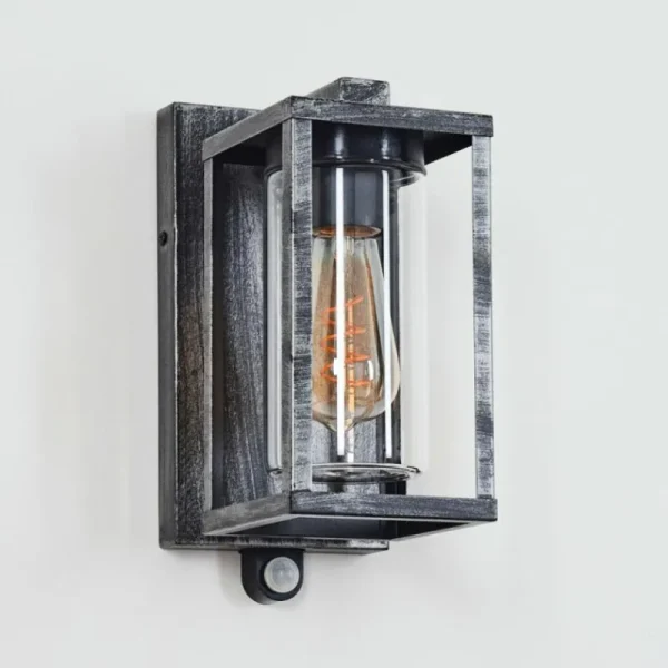 hofstein Portalis Lampe murale d´extérieur Noir, Argenté, 1 lumière, Détecteur de mouvement* Lampes Modernes