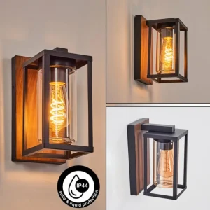 hofstein Portalis Luminaire extérieur, Lampe murale d´extérieur Brun, Couleur bois, Noir, 1 lumière* Lampes Modernes