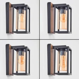hofstein Portalis Luminaire extérieur, Lampe murale d´extérieur Brun, Couleur bois, Noir, 1 lumière* Lampes Modernes