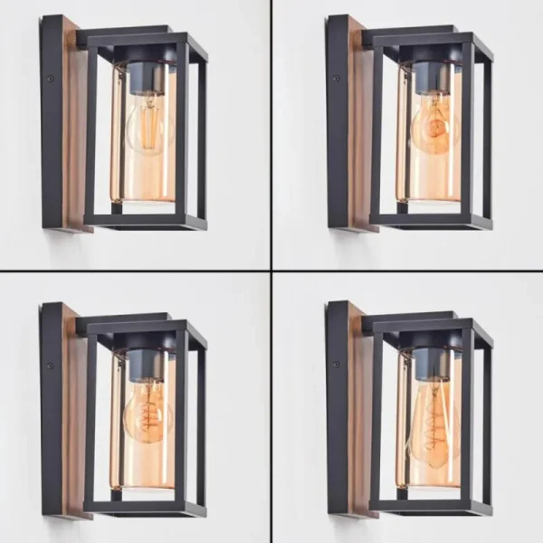 hofstein Portalis Luminaire extérieur, Lampe murale d´extérieur Brun, Couleur bois, Noir, 1 lumière* Lampes Modernes