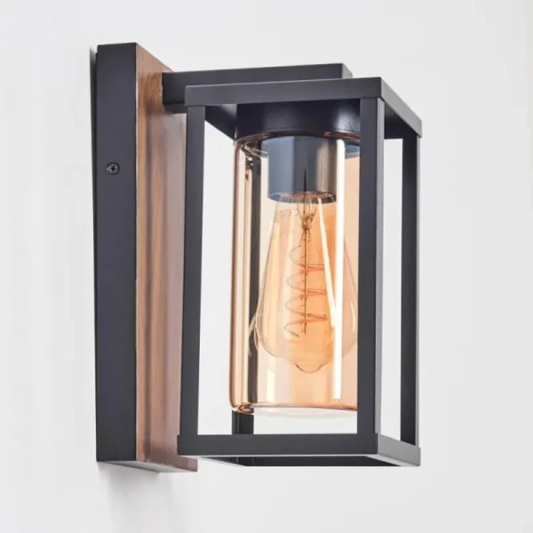 hofstein Portalis Luminaire extérieur, Lampe murale d´extérieur Brun, Couleur bois, Noir, 1 lumière* Lampes Modernes