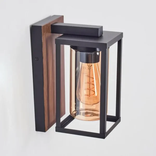 hofstein Portalis Luminaire extérieur, Lampe murale d´extérieur Brun, Couleur bois, Noir, 1 lumière* Lampes Modernes