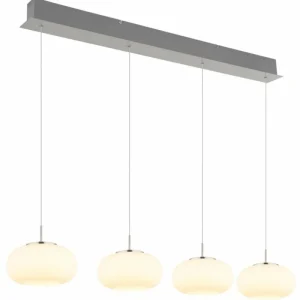 Luminaires Globo Lighting Quintara Suspension LED Nickel mat, 1 lumière* Lampes En Verre