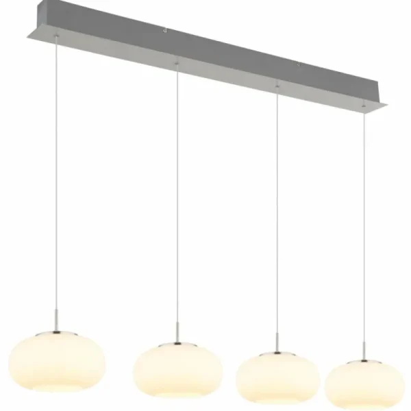 Luminaires Globo Lighting Quintara Suspension LED Nickel mat, 1 lumière* Lampes En Verre