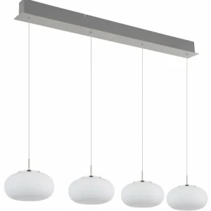 Luminaires Globo Lighting Quintara Suspension LED Nickel mat, 1 lumière* Lampes En Verre