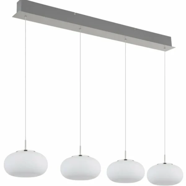 Luminaires Globo Lighting Quintara Suspension LED Nickel mat, 1 lumière* Lampes En Verre