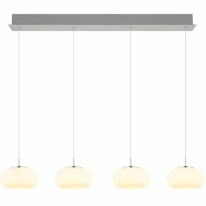 Luminaires Globo Lighting Quintara Suspension LED Nickel mat, 1 lumière* Lampes En Verre