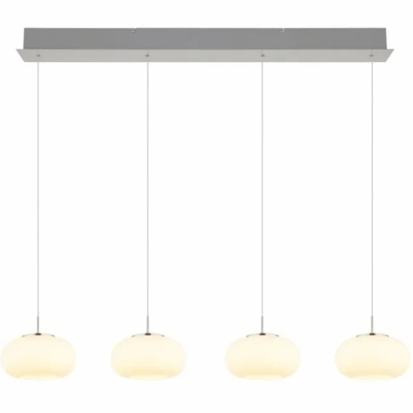 Luminaires Globo Lighting Quintara Suspension LED Nickel mat, 1 lumière* Lampes En Verre