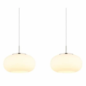 Luminaires Globo Lighting Quintara Suspension LED Nickel mat, 1 lumière* Lampes En Verre