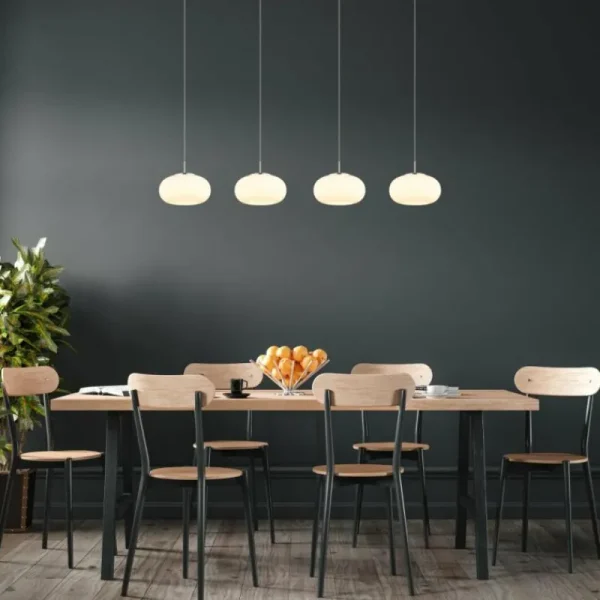 Luminaires Globo Lighting Quintara Suspension LED Nickel mat, 1 lumière* Lampes En Verre