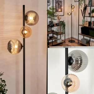 hofstein Remaisnil Lampadaire Ambre, Fumé, 3 lumières* Lampes Modernes