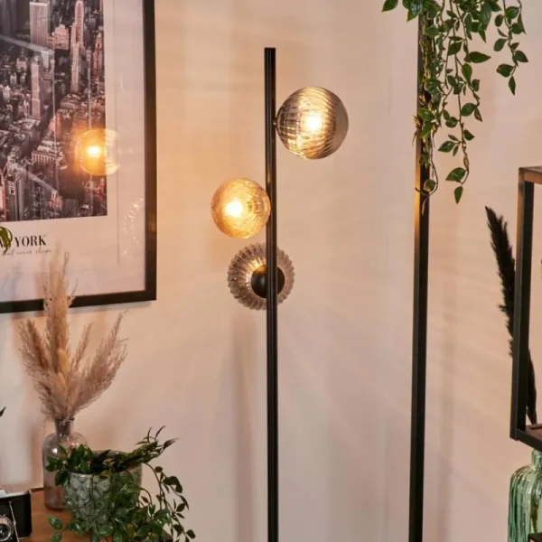 hofstein Remaisnil Lampadaire Ambre, Fumé, 3 lumières* Lampes Modernes