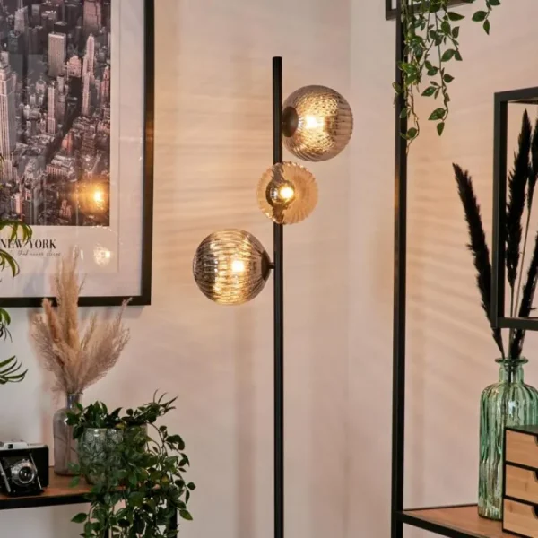 hofstein Remaisnil Lampadaire Ambre, Fumé, 3 lumières* Lampes Modernes