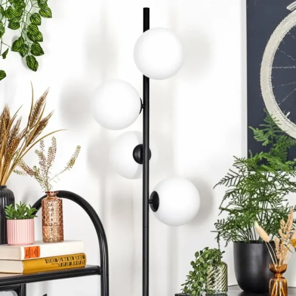 hofstein Remaisnil Lampadaire Blanc, 4 lumières* Lampes En Verre