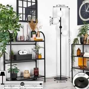 hofstein Remaisnil Lampadaire Blanc, 4 lumières* Lampes En Verre