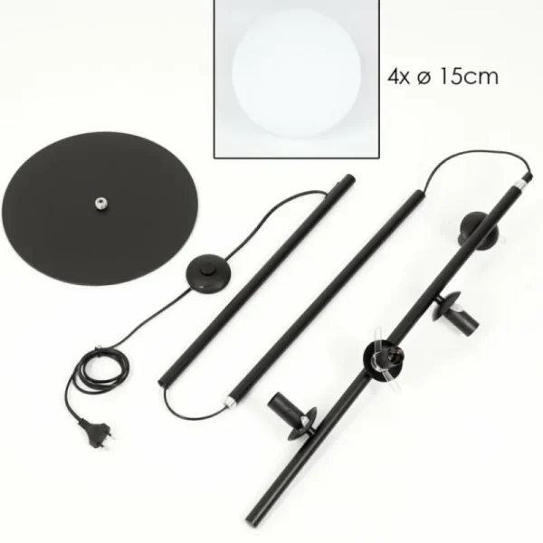 hofstein Remaisnil Lampadaire Blanc, 4 lumières* Lampes En Verre
