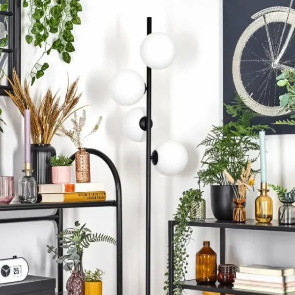hofstein Remaisnil Lampadaire Blanc, 4 lumières* Lampes En Verre