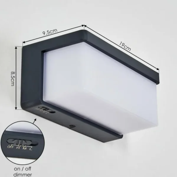 hofstein Rifbjerg Lampe murale d´extérieur, Applique murale, Spot mural LED Noir, 1 lumière* Lampes Modernes