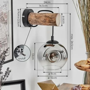 hofstein Ripoll Applique murale Écru, Noir, 1 lumière* Lampes Modernes