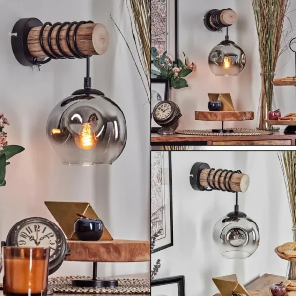 hofstein Ripoll Boule lumineuse, Applique murale Écru, Noir, 1 lumière* Lampes Modernes