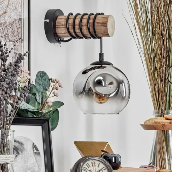 hofstein Ripoll Boule lumineuse, Applique murale Écru, Noir, 1 lumière* Lampes Modernes