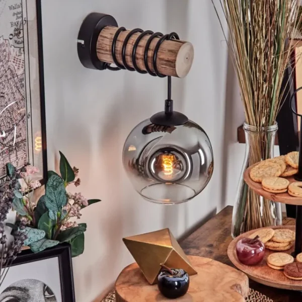 hofstein Ripoll Boule lumineuse, Applique murale Écru, Noir, 1 lumière* Lampes Modernes