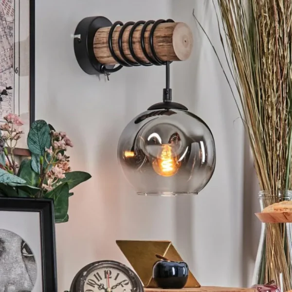 hofstein Ripoll Boule lumineuse, Applique murale Écru, Noir, 1 lumière* Lampes Modernes