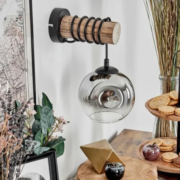 hofstein Ripoll Boule lumineuse, Applique murale Écru, Noir, 1 lumière* Lampes Modernes