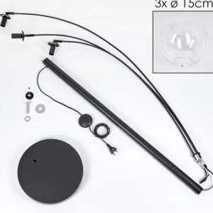 hofstein Ripoll Lampadaire Clair, 3 lumières* Lampes En Verre