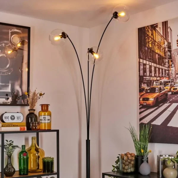 hofstein Ripoll Lampadaire Clair, 3 lumières* Lampes En Verre