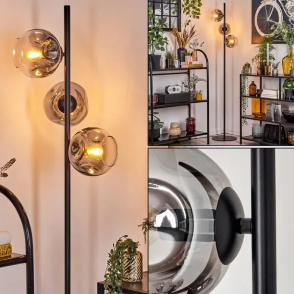 hofstein Ripoll Lampadaire Clair, Fumé, 3 lumières* Lampes Modernes