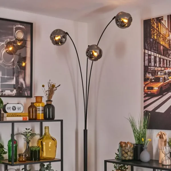 hofstein Ripoll Lampadaire Fumé, 3 lumières* Lampes Modernes