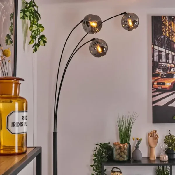 hofstein Ripoll Lampadaire Fumé, 3 lumières* Lampes Modernes