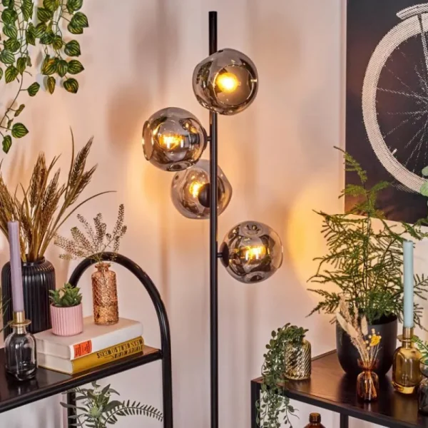 hofstein Ripoll Lampadaire Fumé, 4 lumières* Lampes Modernes