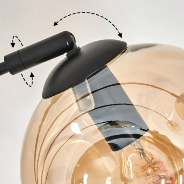 hofstein Ripoll Lampadaire Noir, 5 lumières* Lampes En Verre